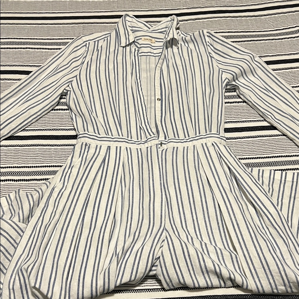 SOLD!!! Blue and White Striped jumpsuit